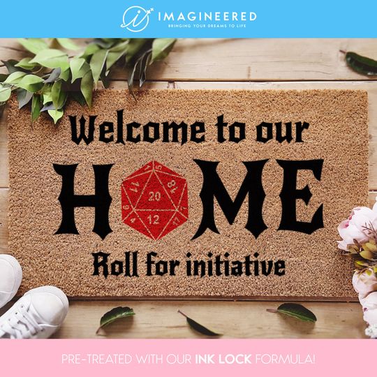 Discover Dungeons & Dragons Welcome Mat - Welcome To Our Home Roll For Initiative - D20 - Initiative Doormat - Fandom Gifts