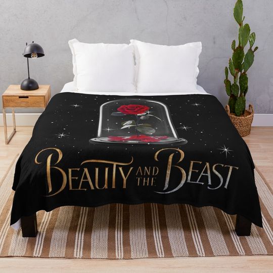 Beauty and the Beast | Flowers Throw Blanket