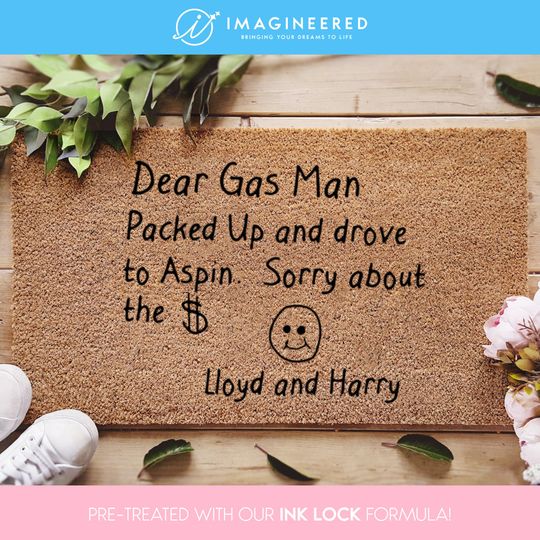 Discover Dumb And Dumber Doormat - Dear Gas Man Quote - Lloyd And Harry - Funny Welcome Gift - Funny Family Gift - Personalized Doormat - TV Mat