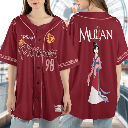 Discover Disney Mulan 1998 Baseball Jersey, Mulan Mushu Baseball Shirt, Disney Princess Jersey, Gift For Her, Gift For Her, Disneyland Girl Trip