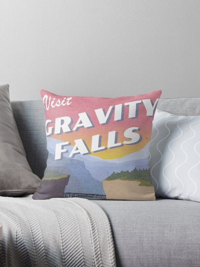 Visit Gravity Falls Postcard Pillow