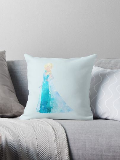 Discover Snow Queen Inspired Watercolor Pillow