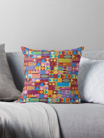 Retro Color Blocks Pillow