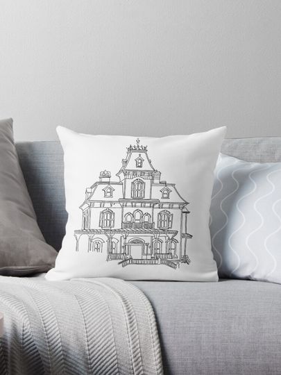 Discover Phantom Manor Line Art Pillow