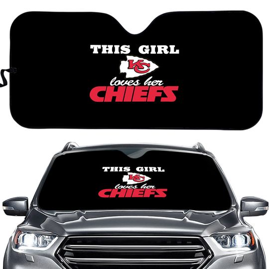 Kansas City Chiefs Car Sunshades "This Girl Loves Her" Car Sunshade 55*30in