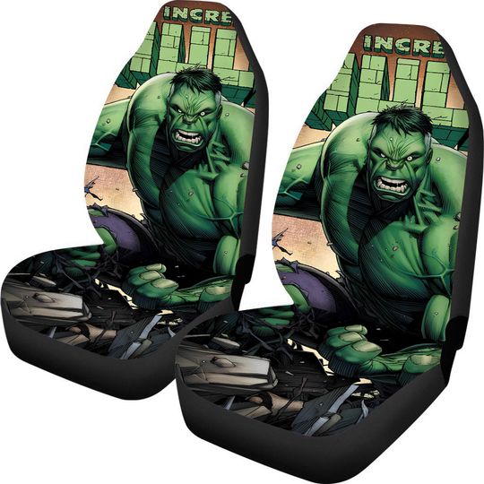 Marvel Incredible Hulk Car Seat Covers 2PCS Universal SUV Pickup Seat Protectors