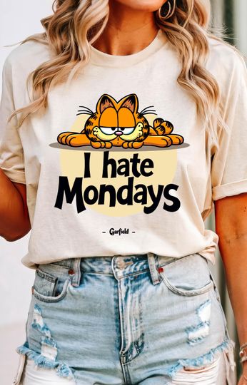 Garfield I Hate Mondays T-shirt, Garfield Funny Shirt, Cat Shirt, I Hate Mondays Shirt