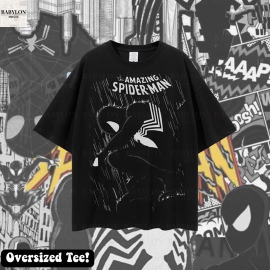 Vintage Black Suit Spider-Man T-Shirt Retro Superhero Shirt Comic Book Shirt Marvel Gift Spiderman tshirt Venom Spider Man Shirt