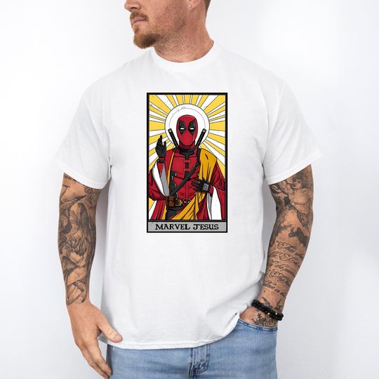 Marvel Jesus T-Shirt, Jesus Shirt, Funny Marvel Avengers Tee, Deadpool Jesus Sweatshirt, Funny Religious Shirt, Marvel Deadpool Tee