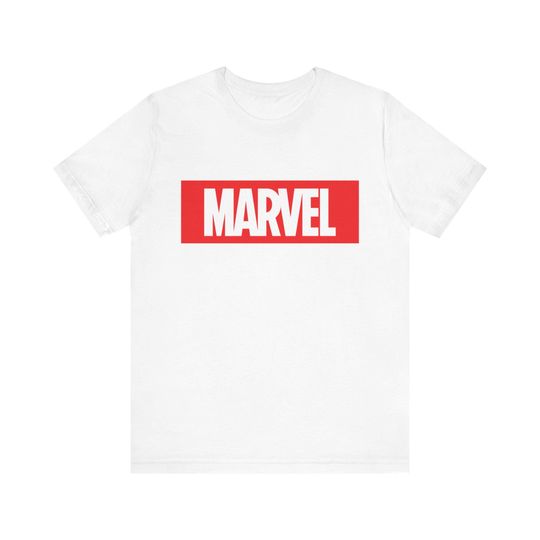 Marvel Unisex Tee, Classic Marvel Logo Shirt, Gift for Fans, Casual Style, Perfect for Comic Con, Birthday Present, Everyday Wear