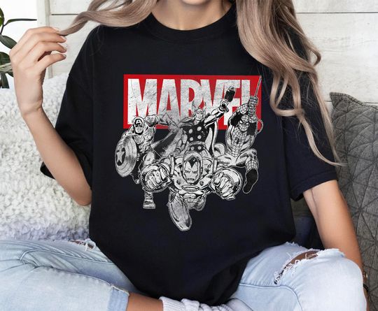 Discover Marvel Iron Man Vintage Comic Graphic T-Shirt, Marvel Comics Gift Tee, MCU Fan Tee, Marvel Disneyland Matching Family Shirts