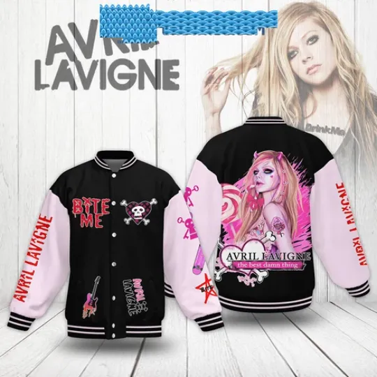 Avril Lavigne Bite Me Th3 Best Damn Thing Baseball Jacket