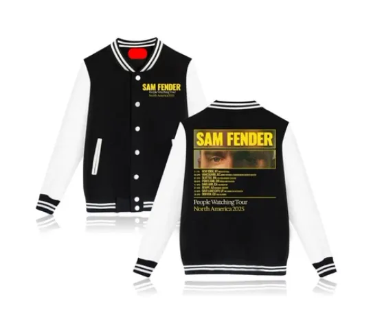 Discover Sam Fender People Watching Tour 2025 Baseball Jacket H