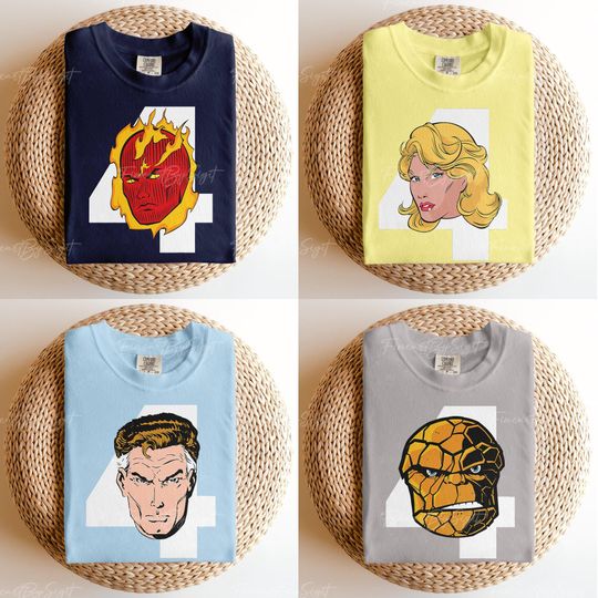 Marvel Fantastic Four Big Face 4 Logo T-Shirt, Family Trip Shirt, Custom Marvel T-shirt, Retro Marvel Matching Shirt, Fantastic Sweatshirt