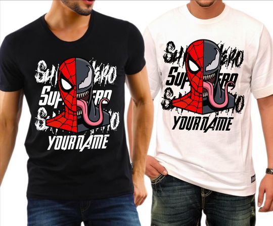 Personalised Spiderman T-Shirts, Superhero T-Shirt, Marvel Tee, Spidey Tee, Super Hero Cartoon Lovers Unisex T-Shirts - T-Top,