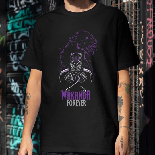 Black Panther T-Shirt, Wakanda Forever Shirt, Marvel Shirt, Superhero T-Shirt, Movie Graphic Tee, Panther Shirt, Fan Gift