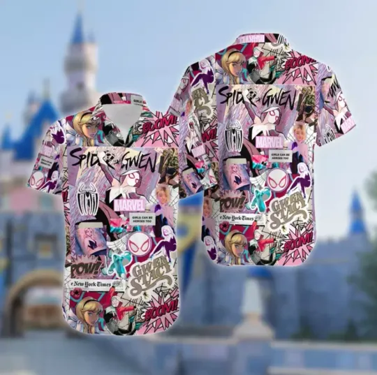 The Amazing Spider Gwen 3D HAWAII SHIRT Halloween Gift
