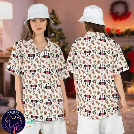 Discover Classic Minnie Christmas Snack Epcot Food Disney Hawaii Shirt