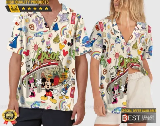 Figment Disney Hawaiian Shirt Epcot World Tour Hawaii Shirt