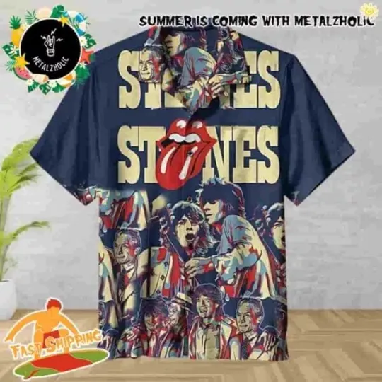 The Rolling Stones Retro Vibes Summer Hawaiian Shirt 2025