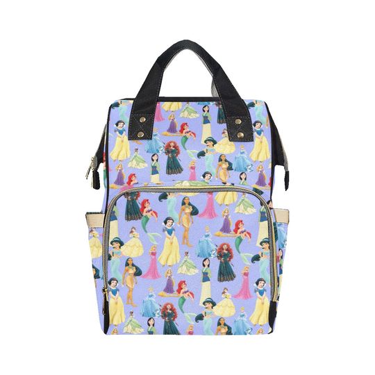Disney Princess Diaper Bag Backpack | Disney Princess Backpack | Disney Diaper Bag | Disneyland Backpack | Disney Bag Disney Diaper Backpack
