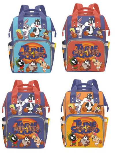 Custom TOON SQUAD Inspired Diaper Bag | Personalized Diaper Bag | Diaper Bag | Baby Shower Gift | New Parent | Basketball | Looney Tunes