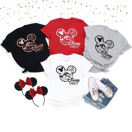 Discover Disney Vibes Shirt, Women's Disney Vibes Shirts, Disney Vibes, Minnie Shirt, Matching Disney Tops, Disney Trip Vacation