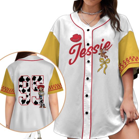 Disney Toy Story Girl Trip Western Jessie Cowgirl 1995 Baseball Jersey, Disney Jessie Jersey, Disneyworld Disneyland Family Trip Matching