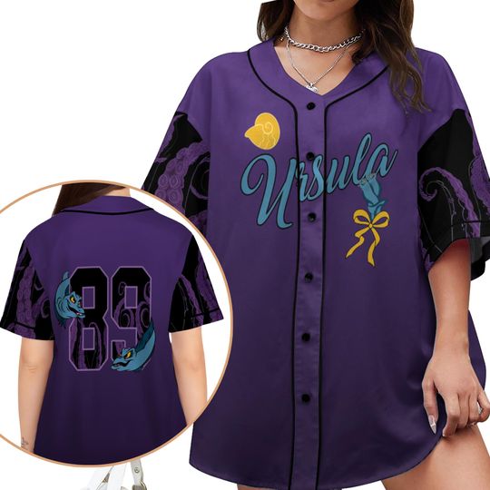 Discover Disney The Little Mermaid Villains Ursula 1989 Baseball Jersey, Disney Villains Ursula Jersey, Disneyworld Disneyland Family Trip Matching