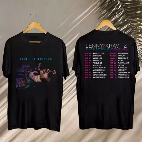 Lenny Kravitz Blue Electric Light Tour 2025 Tee, Lenny Kravitz Tshirt
