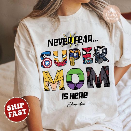 Custom Name Disney Avengers Super Mom Shirt, Marvel Mama Shirt, Superhero Matching Mommy Shirt, Disney New Momma Shirt, Mother's Day Shirt