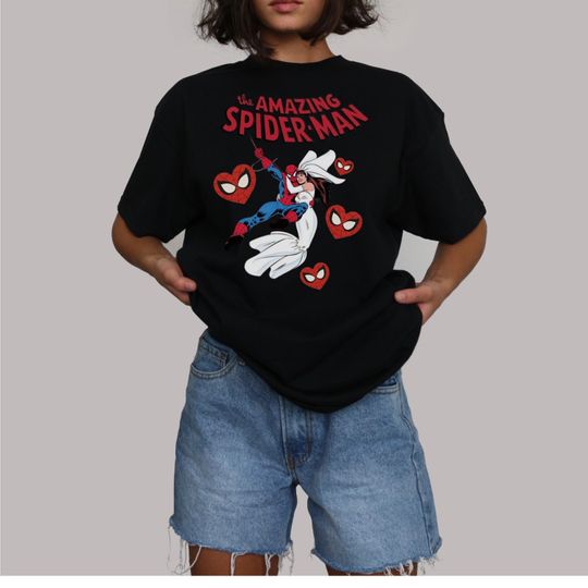 Discover Vintage Spiderman Unisex Heavy Cotton Tee T-shirt, Marvel Superhero Graphic Tee, Retro Comic Book Hero Shirt, The Amazing Spiderman Gift,