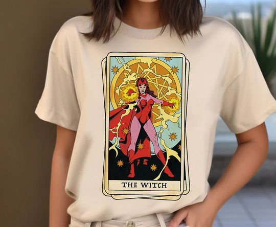 Marvel Tarot Card Scarlet Witch The Witch Comfort Colors T-Shirt, Marvel Fans Shirt, MCU Fans Shirt, Magic Kingdom Disneyland Vacation Tee