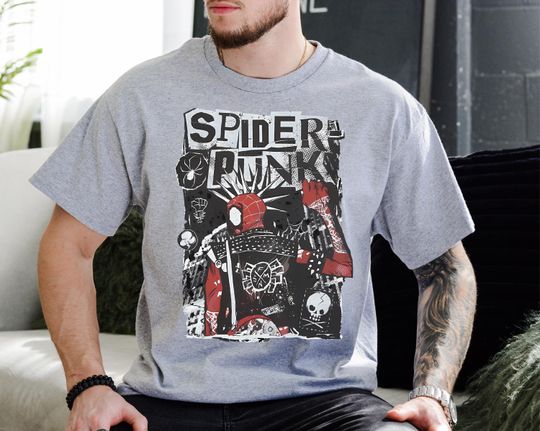 Spiderman Punk Shirt, Disney The Spider-Verse Shirt, Marvel Spider Ghost Shirt, Marvel Punk Shirt