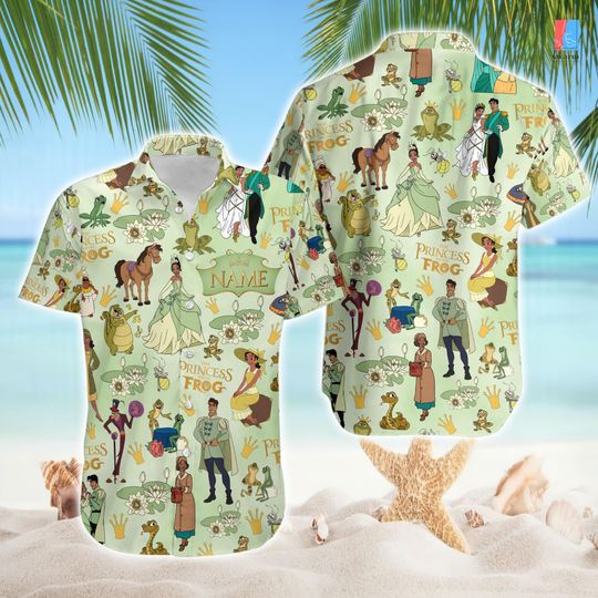 Princess and the Frog Hawaii Shirt, Tiana Princess Hawaii Shirt, Summer Button Up Hawaiian Shirt, Disneyland Family Vacation Shirt