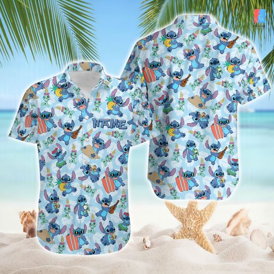 Stitch Aloha Hawaiian Shirt, Stitch Summer Beach Hawaii Shirt, Disneyland Hawaii Shirt, Family Vacation Shirt, Stitch Lover Gift