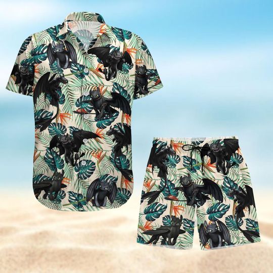 Toothless Button Shirt, Night Fury Hawaii Shirt, Dragon Beach Shorts Men, How To Train Dragon Shirt, Summer Pattern Aloha Shirt
