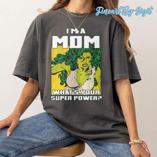 Discover Marvel Comics Retro She-Hulk Mom Superpower Shirt, Disney Mom Lover Gift For Woman, Disney Marvel T-shirt, Marvel Mothers Day Merch, HB4706