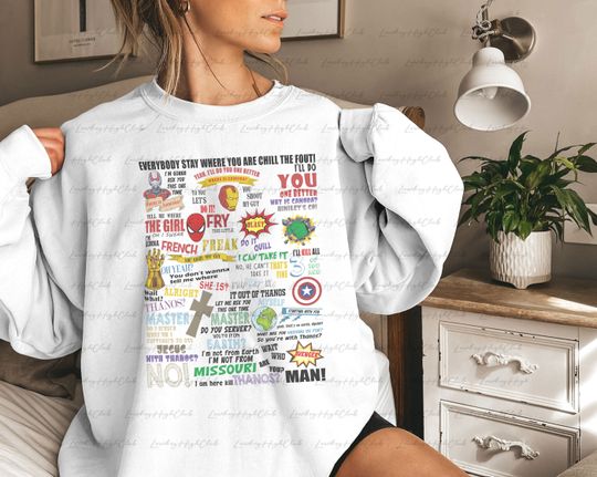 Avengers Superhero Quotes Sweatshirt, Marvel Superhero Friends Shirt, Marvel Matching Shirt, Avengers Assemble, Marvel Comics Shirt, MYA055