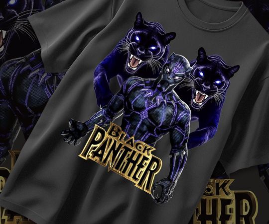 Black Panther Unisex organic cotton t-shirt / Wakanda Forever Shirt / Movie Graphic Tee, Panther Shirt, Fan Gift / Marvel Superhero Tee