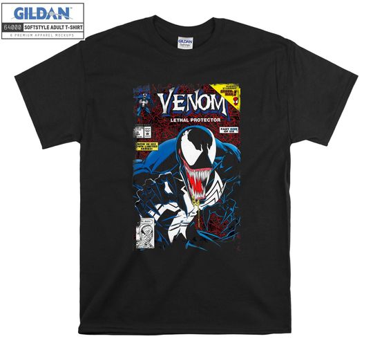 Discover Marvel Venom Vintage Comic Book Cover Vintage T shirt Hoodie Hoody T-shirt Tshirt S-M-L-XL-XXL-3XL-4XL-5XL Oversized Men Women Unisex 6419