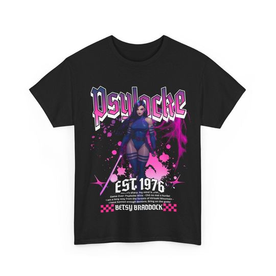 Psylocke Marvel Rivals Unisex Bootleg 90s Shirt - Retro Marvel Rivals Inspired Tee - Gaming Streetwear T-Shirt - Marvel Rivals - Gamer Gift