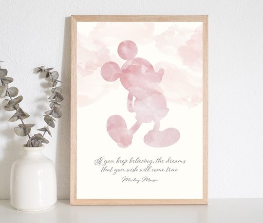 Discover Mickey Mouse Print, Disney Wall Art, Home Decor Print, Disney Card, Mickey Art, Family Home Print, Disney Gift Idea