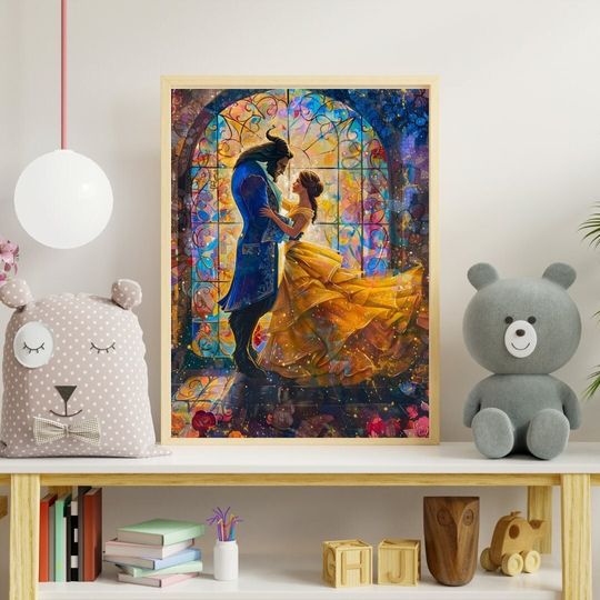 Disney prints, Beauty and the Beast, Print, Disney Art Print, Nursery wall art,   Children's Bedroom Prints, Disney Posters, Disney