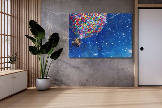 Discover Up Movie Wall Art, Pixar Wall Art, Up Pixar Canvas, Up Poster, Kids Room Decor, Up Watercolor Print, Disney Gift, Up Pixar Poster, Balloons