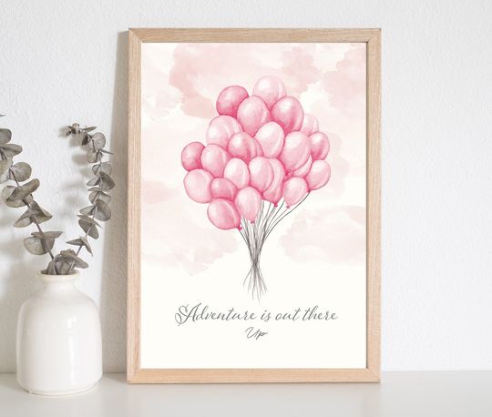 Disney Wall Art Print, Disney Up, Girls Balloon Print, Disney Wall Art, Adventure is out there, Wall Decor, Girls Bedroom Print