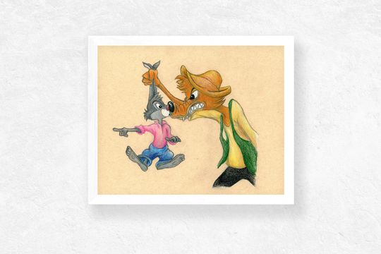 Brer Rabbit Disney Wall Art, Splash Mountain Brer Fox, Song of the South Disney Decor, Disney Art Print, Disney Gifts, Disney Print