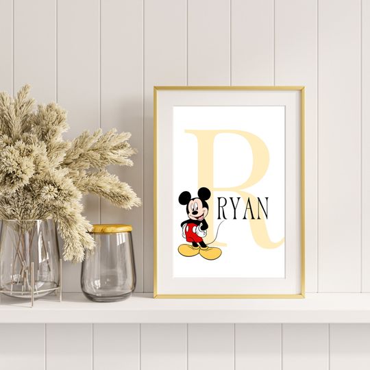 Discover Mickey Mouse Personalized Name  Print | Disney wall art | boys bedroom art | Personalized name prints | Disney Mickey prints