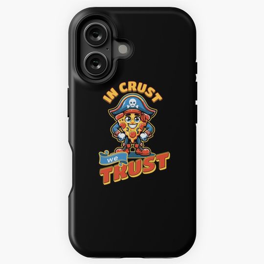 Fun Pirate Pizza Graphic Statement In Crust We Trust iPhone Case