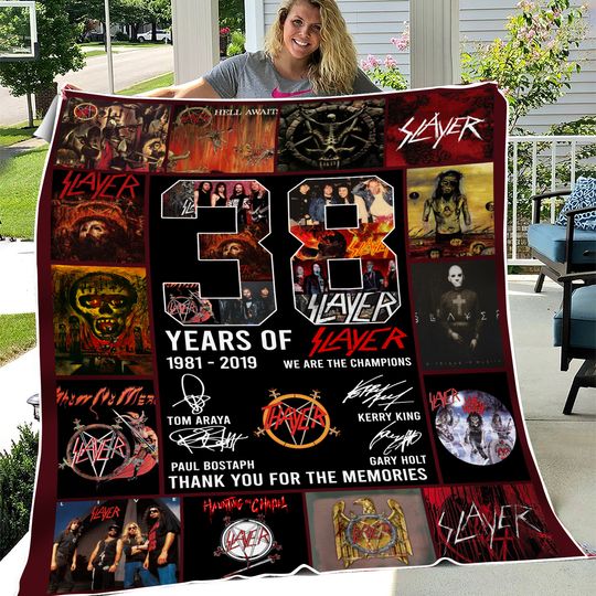 Slayer Band Fleece Blanket | Music Lover Gift | Music Tour Merch